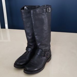 Frye black leather buckle boots 7.5M